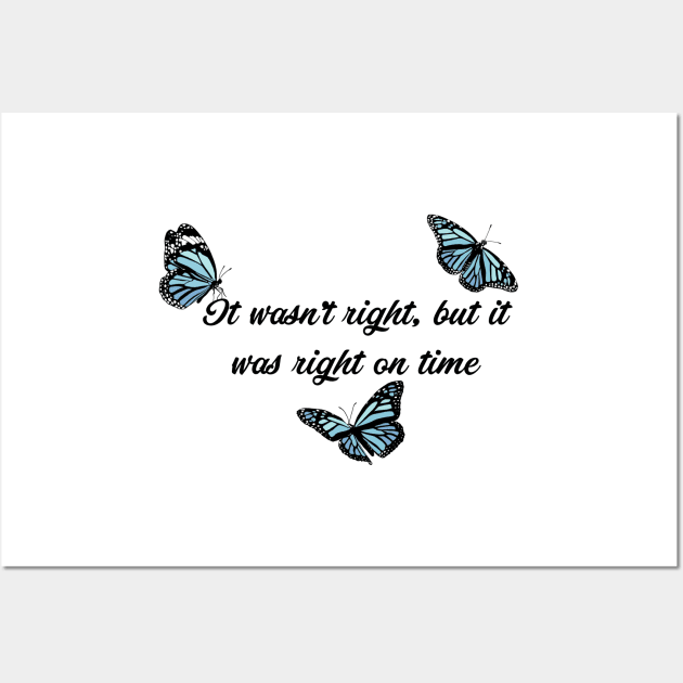 Right On Time Blue Butterflies Wall Art by CMORRISON12345